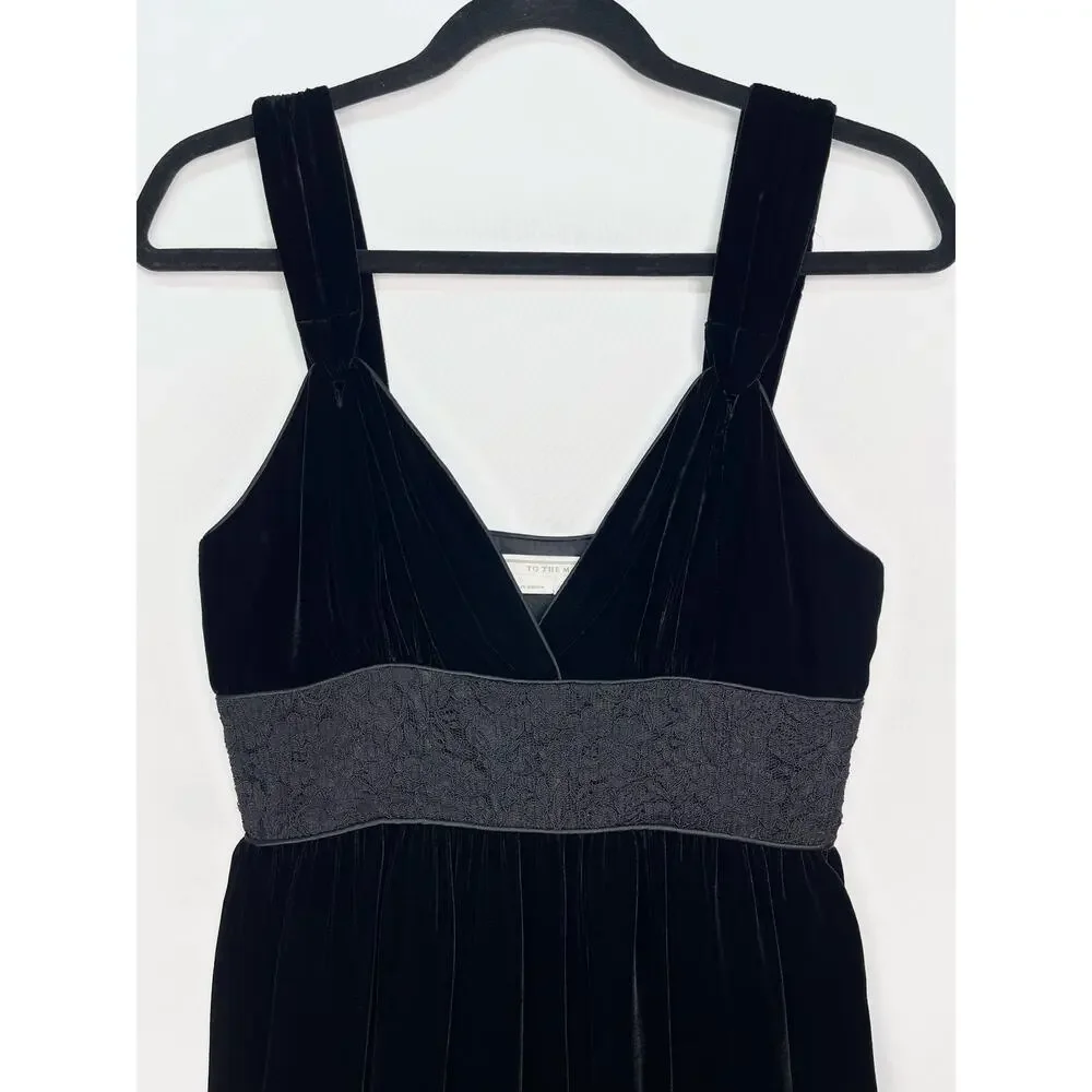 To The Max Black Velvet Lace Trim Cocktail Dress Size 4 Small - Picture 5 of 12
